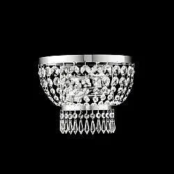 Applique Classica Mozart Metallo E Cristallo Cromo 2 Luci E14