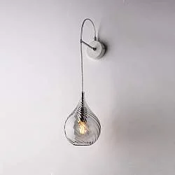 Applique Moderna Pluvia Metallo Grigio Fumè 1 Luce E14