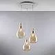 Lampadario Moderno Pluvia Metallo Ambra 3 Luci E27