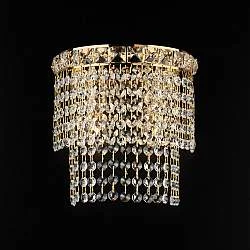 Applique Classica Wagner Metallo Oro E Cristallo 2 Luci E14