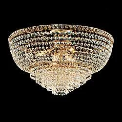 Plafoniera Classica Wagner Metallo Oro E Cristallo 8 Luci E14