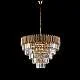 Lampadario Contemporaneo Ravel Metallo Oro E Cristallo 9 Luci E14