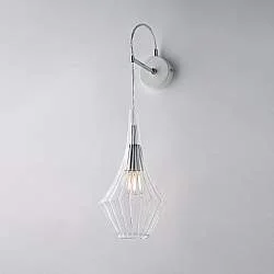 Applique Moderna Zeus Metallo Bianco Vetro Trasparente 1 Luce E14