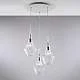 Lampadario Moderno Zeus Metallo Bianco Vetro Trasparente 3 Luci E27