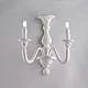 Applique Shabby Chic Lucca Legno Bianco 2 Luci E14
