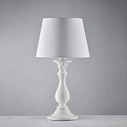 Lampada Da Tavolo Shabby Chic Lucca Legno Bianco 1 Luce E27
