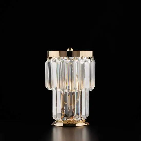 Lumetto Moderno Schubert Metallo Oro E Cristallo 1 Luce E14 | Bonetti illumina