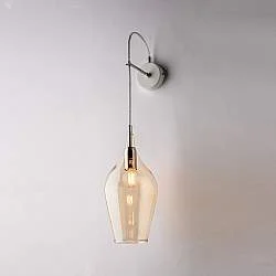 Applique Contemporanea Ares Metallo Ambra 1 Luce E14