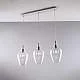 Lampadario Contemporaneo Ares Metallo Trasparente 3 Luci E27