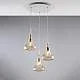 Lampadario Contemporaneo Nemesi Metallo Ambra 3 Luci E27