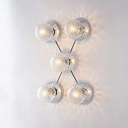 Plafoniera Contemporanea Armonia Metallo Cromo 5 Luci E14