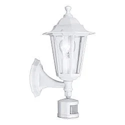 Applique Sensore Esterno Classica Laterna 5 Alluminio Bianco Vetro E27