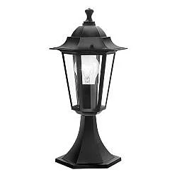 Lampione Per Esterno Classico Laterna 4 Alluminio Nero Vetro Bianco 1 Luce E27