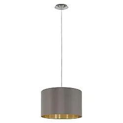 Lampadario A Sospensione Contemporaneo Maserlo Acciaio Nichel Oro 1 Luce E27 D38