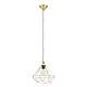 Sospensione Vintage Tarbes Acciaio Ottone Spazzolato 1 Luce E27