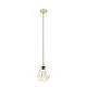 Lampadario A Sospensione Vintage Tarbes Acciaio Ottone Spazzolato 1 Luce E27