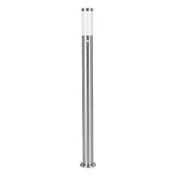 Paletto Esterno Helsinki Acciaio Argento Policarbonato Bianco 1 Luce E27 L110Cm