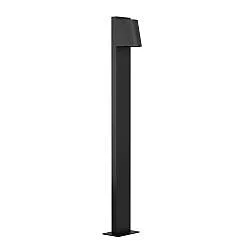 Lampione Per Esterno Moderno Stagnone Alluminio Nero Vetro Bianco 1 Luce Gu10
