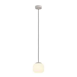 Lampadario A Sospensione Moderno Cominio Acciaio Tortora Vetro 1 Luce E27