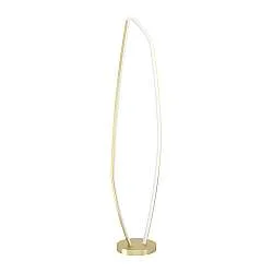 Piantana Moderna Vallerosa Alluminio Ottone Spazzolato Luce Led Integrato 25,2W