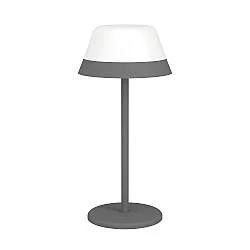 Lampade Da Tavolo Esterno Moderna Meggiano Policarbonato Grigio E Bianco Led