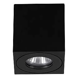 Plafoniera Esterno Moderna Quadrato Torrecola Alluminio Nero 1 Luce Gu10