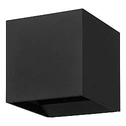 Applique Esterno Contemporanea Calpino 3 Alluminio Nero Vetro Bianco Led