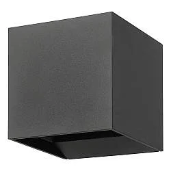 Applique Esterno Contemporanea Calpino 3 Alluminio Grigio Vetro Bianco Led