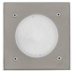 Segnapasso Esterno Quadrato Moderno Lamedo Acciaio Argento Vetro Bianco Led