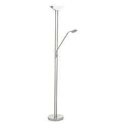 Piantana Moderna Baya Led Acciaio Nichel Satinato Luce Led Integrato 20W