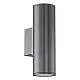 Applique Esterno Moderna Riga Metallo Grigio 2 Luce Gu10