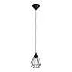 Lampadario A Sospensione Vintage Tarbes Policarbonato Nero Acciaio 1 Luce E27