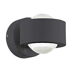 Applique Contemporanea Ono 2 Alluminio Antracite 2 Luci Led Integrato 2,5W
