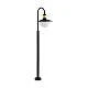 Lampione Esterno Contemporaneo Sirmione Metallo Nero Vetro Bianco 1 Luce E27