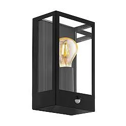 Applique Esterno Contemporanea Alamonte Acciaio Nero Vetro Bianco 1 Luce E27