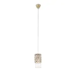 Lampada A Sospensione Cardigan Metallo Vetro Marrone 1 Luce E27 Ip20