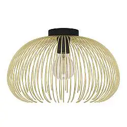 Plafoniera Industrial-Nordico Acciaio Nero E Oro 1 Luce E27