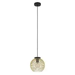 Sospensione Industrial-Nordico Acciaio Nero E Oro 1 Luce E27 D.23,5Cm