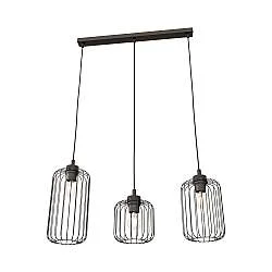 Sospensione Minimal Industrial Donar 3 Luci Lineari Nera