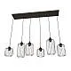 Sospensione Minimal Industrial Donar 6 Luci Lineari Nera