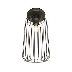 Plafoniera Minimal Industrial Njoror 1 Luce Nera