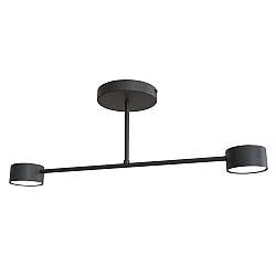 Plafoniera Moderna Ninmah 2 Luci Nera