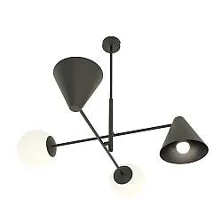 Plafoniera Moderna Industrial Nodens 4 Luci Nero