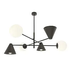 Plafoniera Moderna Industrial Nodens 6 Luci Nero
