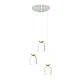 Lampadario Contemporaneo 3 Luci Mnemosyne Base Tonda Acciaio Bianco E Oro