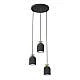 Lampadario Contemporaneo 3 Luci Mnemosyne Base Tonda Acciaio Nero E Oro