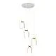 Lampadario Contemporaneo 4 Luci Mnemosyne Base Tonda Acciaio Bianco E Oro