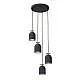 Lampadario Contemporaneo 4 Luci Mnemosyne Base Tonda Acciaio Nero E Oro