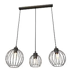 Sospensione Minimal Industrial Euryphaessa 3 Luci Lineari Nera