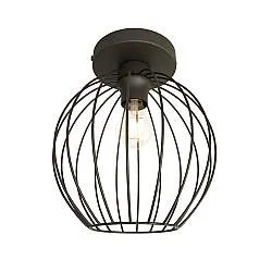 Plafoniera Minimal Industrial Orion 1 Luce Nera